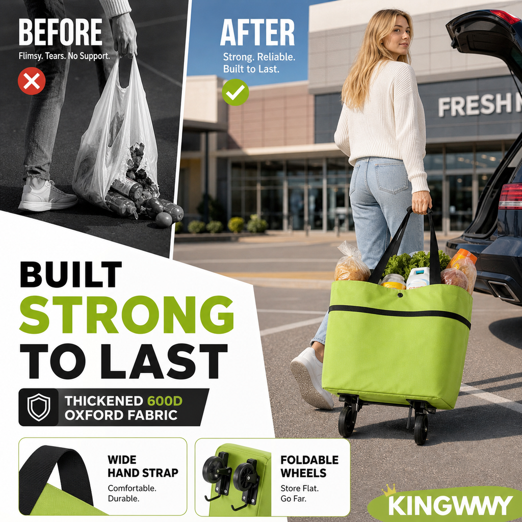 🔥 SHOPPING MADE EASY - 🛍️ Foldable 2-in-1 Shopping Bag