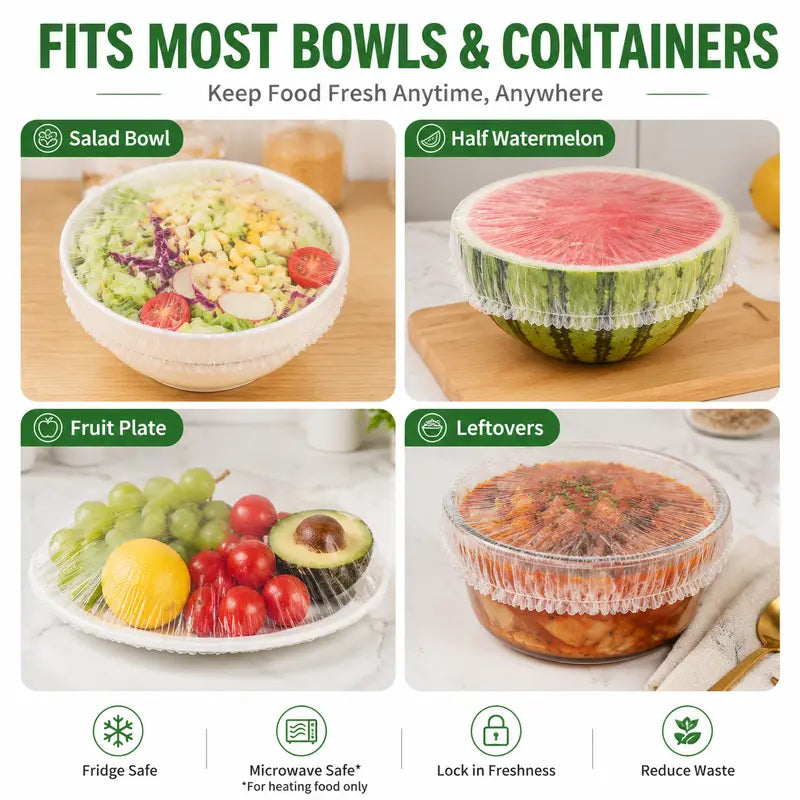 🔥Limited Time 50% Off✨ 100PCS Disposable Stretch Food Covers for Bowls & Plates