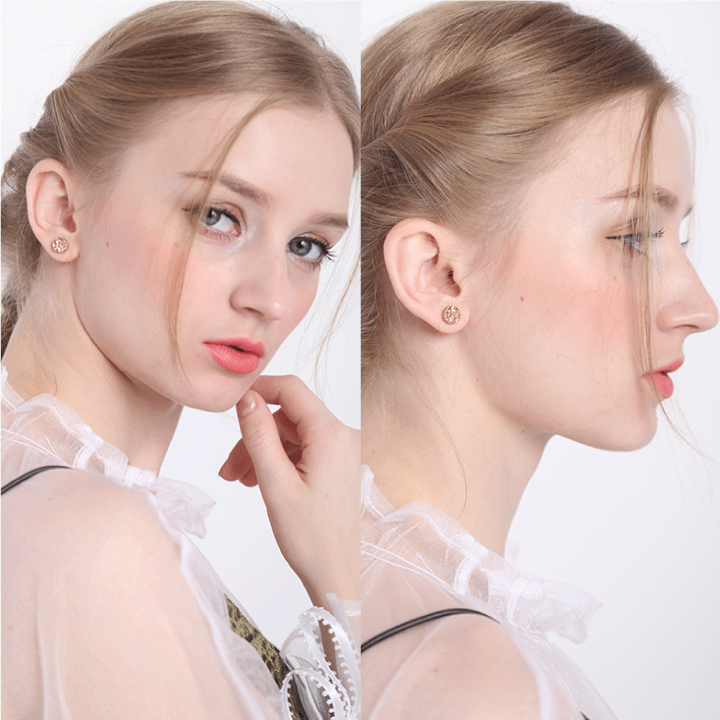 Germanium Stone Stud Earrings | Elegant Minimalist Jewellery For Everyday Wear