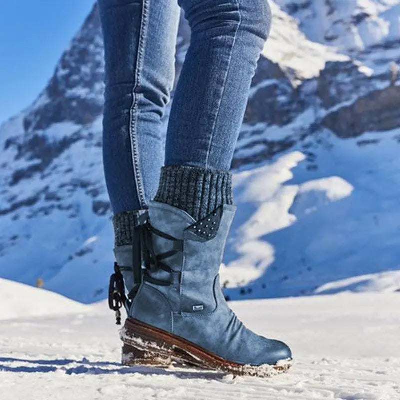 🔥 Women's Winter Low Barrel Orthotic Bow Support Wool Warm Boots